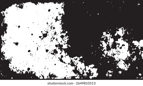 Textura de tinta dividida do grunge, fundo preto e branco abstrato do espalhamento de alto contraste