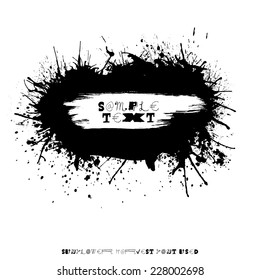 Grunge splodge card. Abstract backdrop design with blots and place for your text