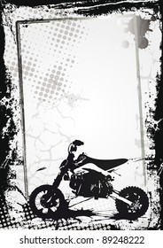 Grunge sport background with motor, abstract background