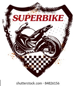 grunge sport shield with super bike