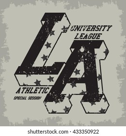 Grunge sport t-shirt graphic design, grange sport print stamp, California sport wear typography emblem, Creative design, Vector