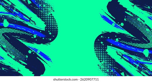 Grunge Sports Background with Halftone Effect. Suitable for Banner and Poster Design Elements