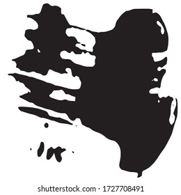 Grunge spot. Abstract the trace of the ink. A smear of black paint with a dry brush
