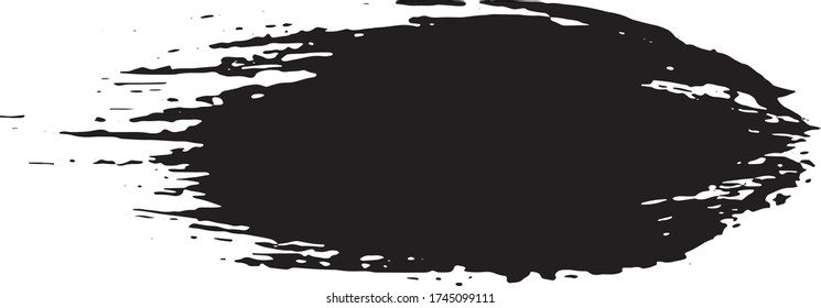 Grunge spot. Abstract the trace of the ink. A smear of black paint with a dry brush