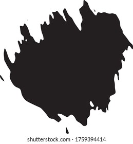 Lugar desgarrador. Resumen el rastro de la tinta. Una mancha de pintura negra con un cepillo seco