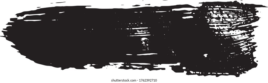 Lugar desgarrador. Resumen el rastro de la tinta. Una mancha de pintura negra con un cepillo seco
