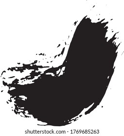 Grunge spot. Abstract the trace of the ink. A smear of black paint with a dry brush
