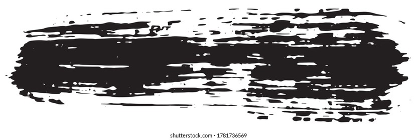 Grunge spot. Abstract the trace of the ink. A smear of black paint with a dry brush