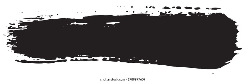 Grunge spot. Abstract the trace of the ink. A smear of black paint with a dry brush