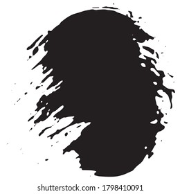 Grunge spot. Abstract the trace of the ink. A smear of black paint with a dry brush