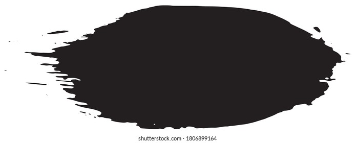 Grunge spot. Abstract the trace of the ink. A smear of black paint with a dry brush