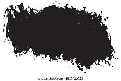 Grunge spot. Abstract the trace of the ink. A smear of black paint with a dry brush