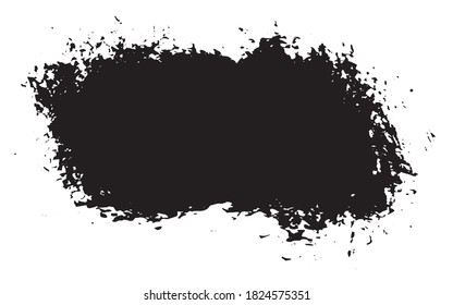 Grunge spot. Abstract the trace of the ink. A smear of black paint with a dry brush