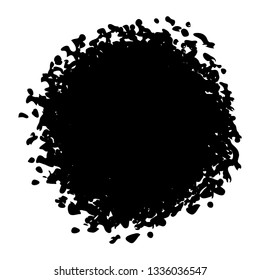 Grunge spot design artistic template. Distress isolated blot texture. Icon, Badge, logo old aged element. EPS10 vector.