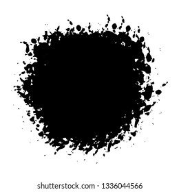 Grunge spot design artistic template. Distress isolated blot texture. Icon, Badge, logo old aged element. EPS10 vector.