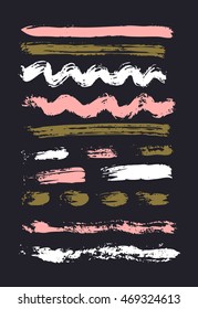 Grunge Spot ink. Modern Textured Brush Stroke. set
