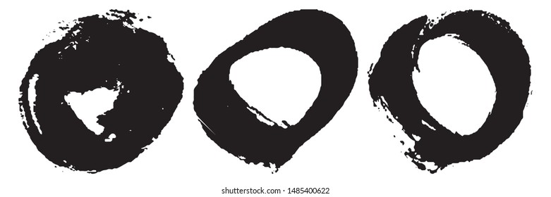 Grunge spots are black and white. Abstract blots monochrome ink