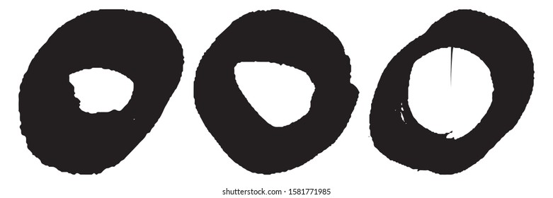 Grunge spots are black and white. Abstract blots monochrome ink