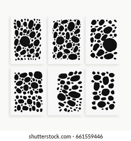 Grunge spots hand drawn vector background set