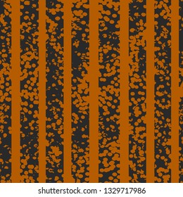 Grunge spotted classic color vector seamless pattern. Stripped textured background. Black and brown backdrop. Template for trendy textile, wallpaper, print, web, card, carton, banner, clothing.