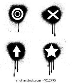 Grunge spray paint symbols