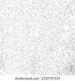 Grunge sprinkle spray texture brush. Random dirty sand dust noise splattered dotted overlay. Black splashed stains spots or dark noisy granules. Dust particles. Vector