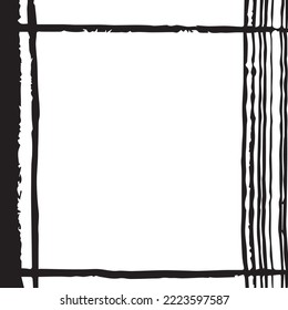 farbige Quadrat Abstrakte Farbrahmen. Trendloses Design mit Pinselstrichen. Einzeln auf weißem Hintergrund. Vektorgrafik.