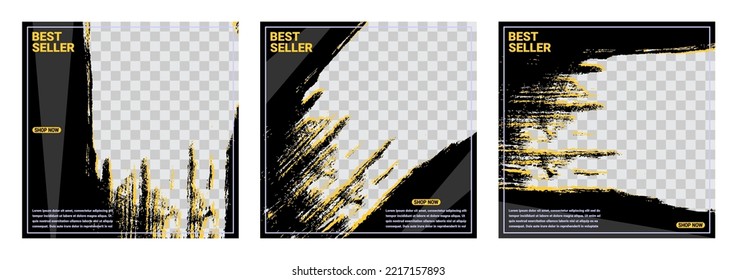 Grunge square banner design template