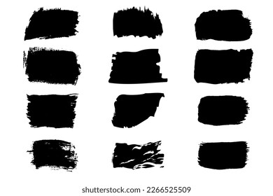 Grunge Square Black Brush Strokes Vectorart