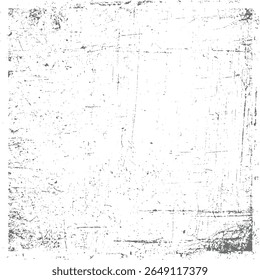 Grunge square border texture with distressed edge lines. Abstract vintage frame background overlay. Ideal for poster and print design use.