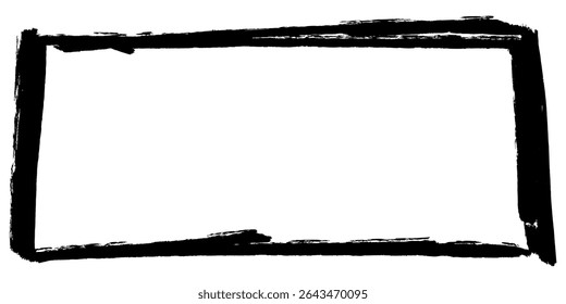 Grunge square frame with brush stroke texture vector. Adds a rugged, artistic, distressed edge for photo borders, abstract backgrounds, or edgy design projects.