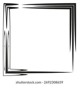 Marco cuadrado Grunge. Textura negra áspera. Elemento de Vector fronterizo Abstractas. Diseño desordenado dibujado a mano. EPS 10.
