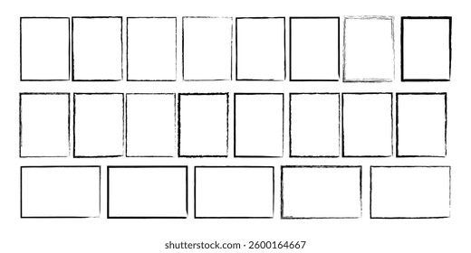 Grunge Square Frame vector isolated on white background