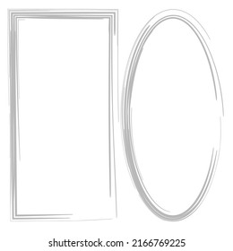 Grunge square frames. Brush frames of various shapes. Frames for different purposes. Vector illustration. Stock image. 