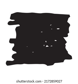 Grunge square hand painted with ink paint, isolated on white background. Vector illustration