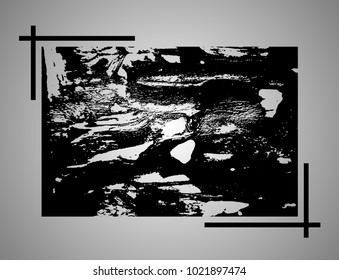 Grunge square on a white background in a frame. Abstract smears.