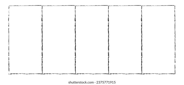 Grunge square and rectangle frames. Ink empty black boxes set. Rectangle borders collections. Rubber square stamp imprint. Vector illustration isolated on white background.