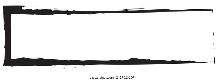 Grunge square and rectangle frames. Ink empty black boxes set. Rectangle borders collections. Rubber square stamp imprint. Vector illustration isolated on white background.