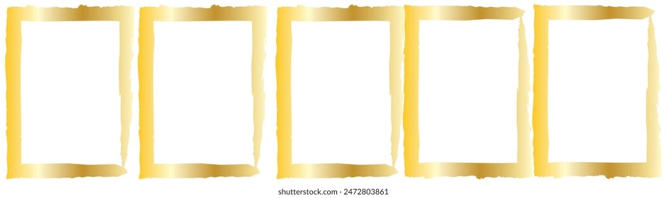 Grunge square and rectangle frames. Ink empty black boxes set. Rectangle borders collections. Rubber square stamp imprint. Vector illustration isolated on white background. eps 10