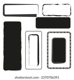 Grunge square and rectangle shapes. Vector illustration. EPS 10.