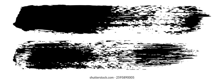 Grunge square template background. Black vector painted square or rectangle shape.