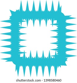 Grunge square turquoise frame vector design