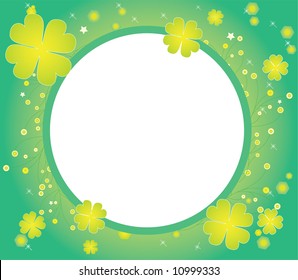 Grunge St. Patrick's Day frame with coins and dragonfy's, element for design, vector illustration