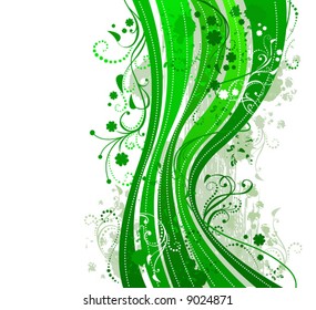 Grunge St. Patrick's elements on a white background, vector illustration