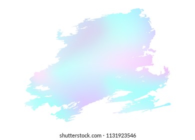 Grunge stain. Holographic. Rainbow colors. Ink splash. Isolated backdrop for text or logo. Liquid stain. Watercolor paint stroke. Holography. Place for text. Design element.