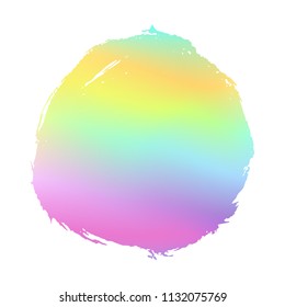 Grunge stain. Holographic. Rainbow colors. Ink splash. Isolated backdrop for text or logo. Liquid stain. Watercolor paint stroke. Holography. Place for text. Design element.