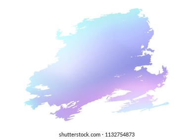 Grunge stain. Holographic. Rainbow colors. Ink splash. Isolated backdrop for text or logo. Liquid stain. Watercolor paint stroke. Holography. Place for text. Design element.