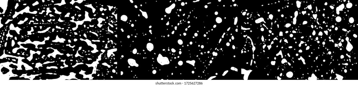 Montaje de manchas gruesas. Placa de tinta. Pintar muestra el fondo detallado. Manchas líquidas. Textura de espuma de jabón. Pintar trazos y gotas de pincel. Ilustración del vector abstracto.