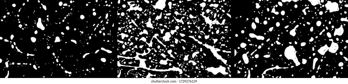Montaje de manchas gruesas. Placa de tinta. Pintar muestra el fondo detallado. Manchas líquidas. Textura de espuma de jabón. Pintar trazos y gotas de pincel. Ilustración del vector abstracto.