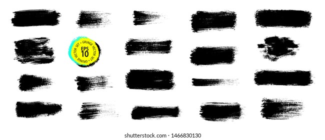 Grunge stains set. Paint brush strokes. Liquid stains. Highly detailed grunge textures. Ink spots. Splatter. Place for text. Grunge backgrounds collection.